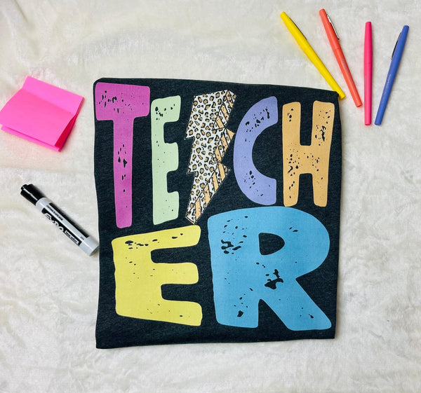 Teacher Colorful Distressed